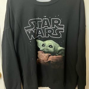Black Star Wars Grogu Crewneck